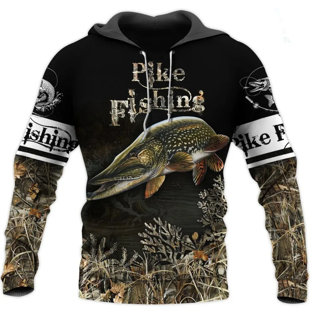 2024 Men's Hoodie Designer Sweatshirt Spring Autumn Harajuku y2k 3D Fishing Printed Clothes Long Sleeve Pullover