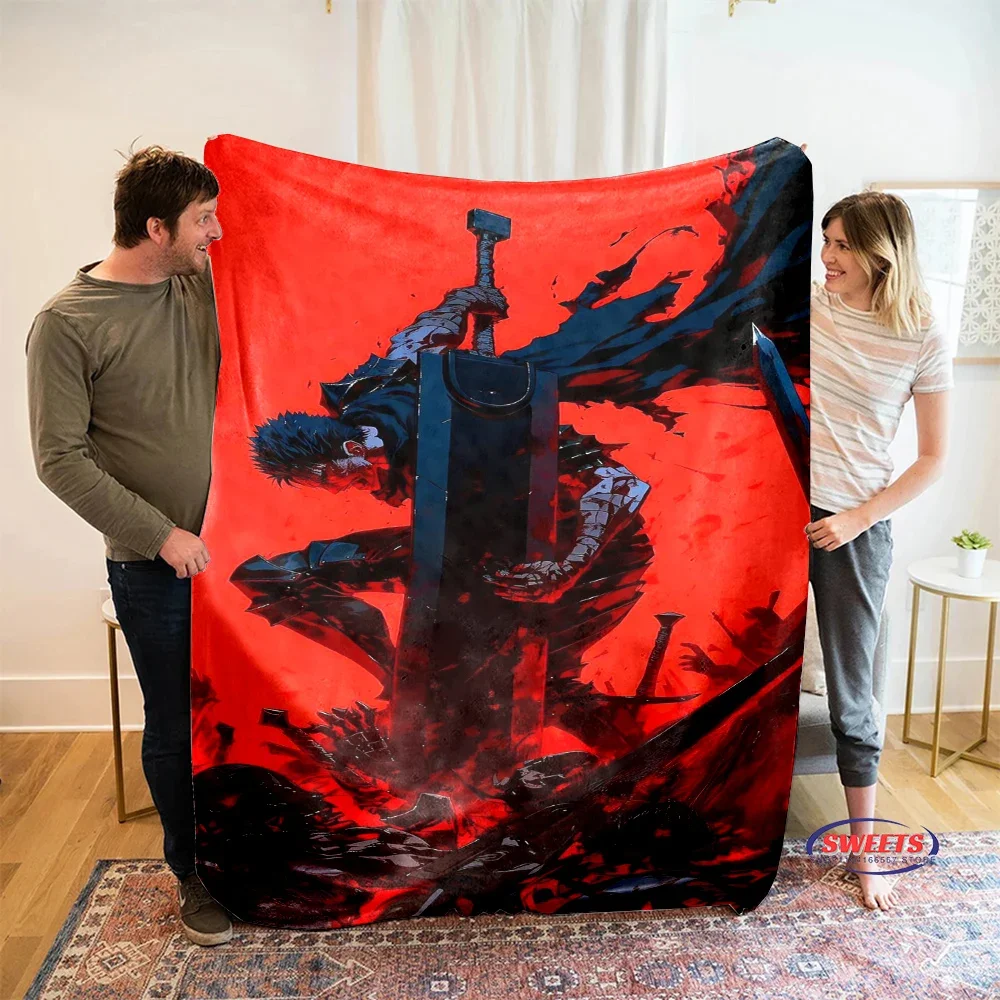 NEW! 3D Classic B-Berserk Soft Flannel Blanket for Bed Bedroom Sofa Picnic,Warm Throw Blanket for Cover Outdoor Leisure Nap Trip 2