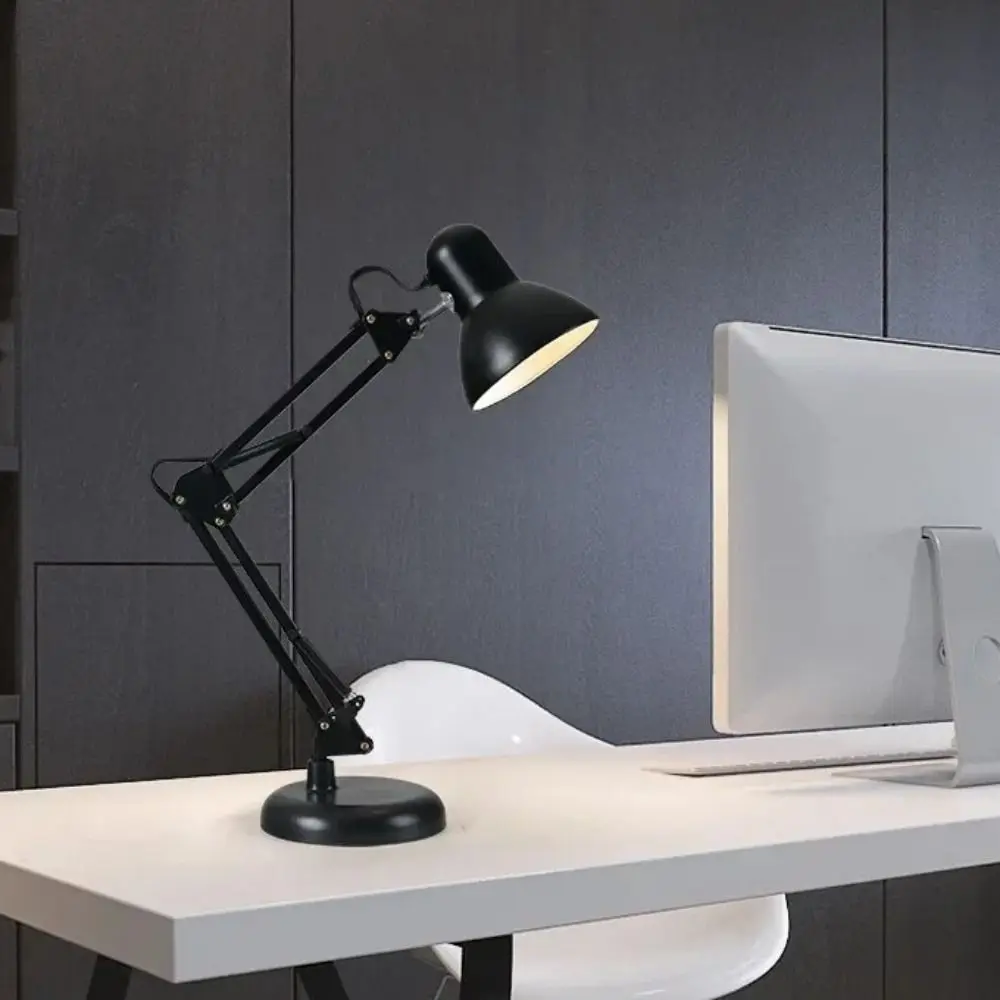 Practical E27 Desktop LED Lamp Metal Long Arm Reading Lamp Folding Adjustable Night Light Nail Manicure Table