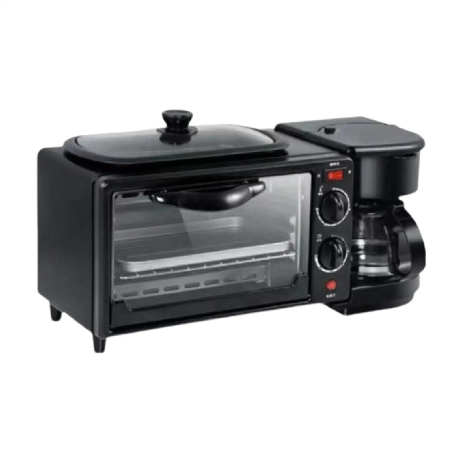 3 in 1 Breakfast Machine Convenient Household Toaster Oven with Timer Portable