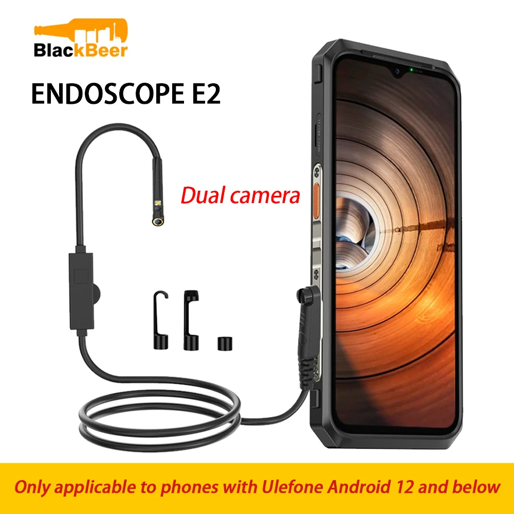 

NEW Ulefone Endoscope E2 Dual Camera Waterproof Digital Phone Accessory for Armor ARMOR 9 / 9E / 18T / 19T Rugged Smartphone