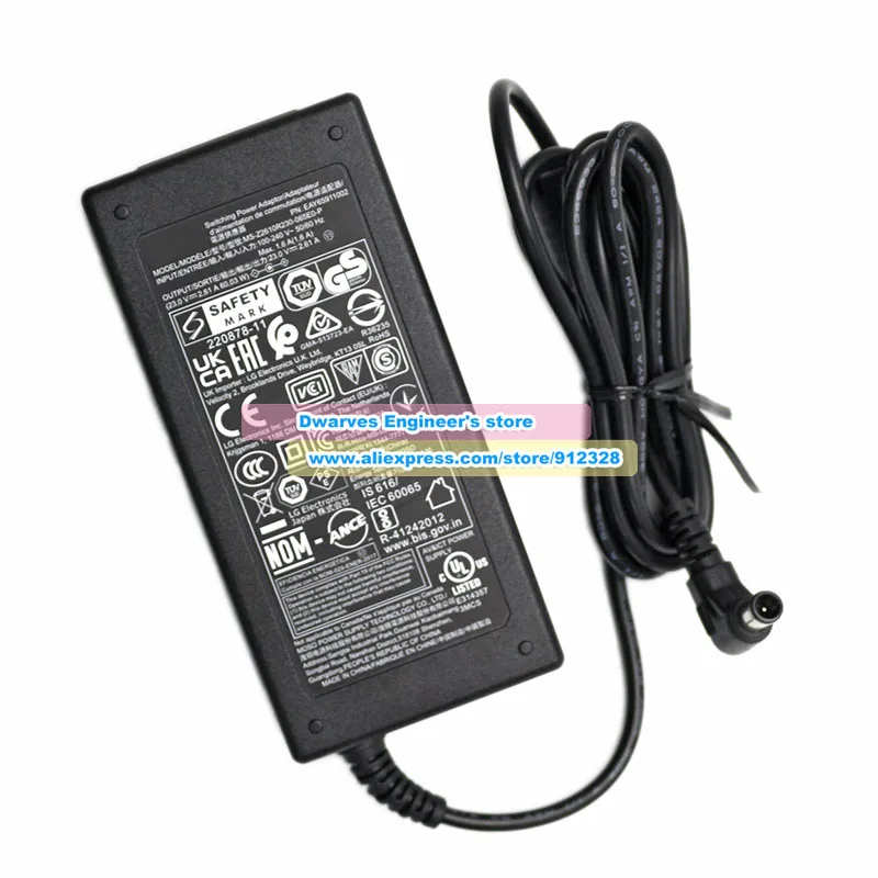 새로운  23V 2.61A AC 어댑터 MS-Z2610R230-065E0-P EAY65911001/2 LG USC9S 3.1.1CH 사운드바 USE6S DSE6S DSG10TY SE6S SC9S용