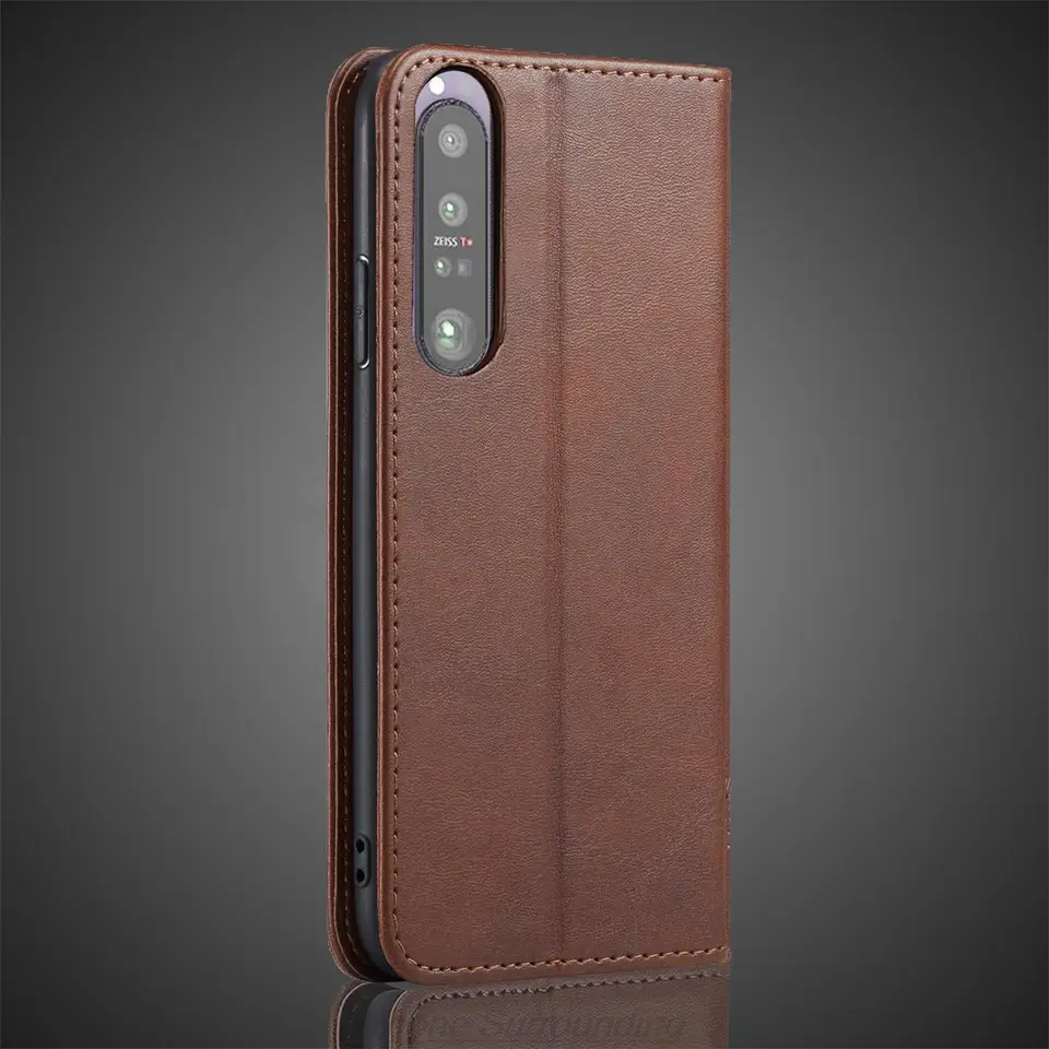 CUSTODIA S-POCKET BOOK ORIZZONTALE SILICONE FLIP CASE PER SONY XPERIA X GOLD