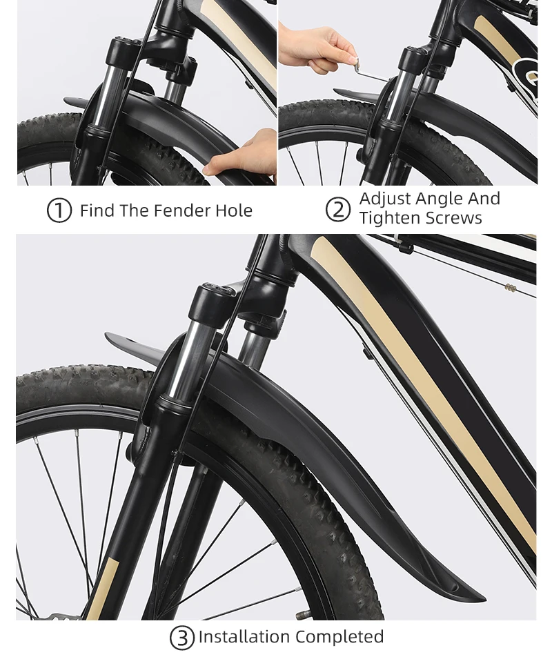 WEST BIKING 2 Stück Fahrradkotflügel Kotflügel Staubdicht Radfahren Spritzschutz Universal Fahrrad Kotflügel Spritzwassergeschützt für Mountainbike – Detail 11