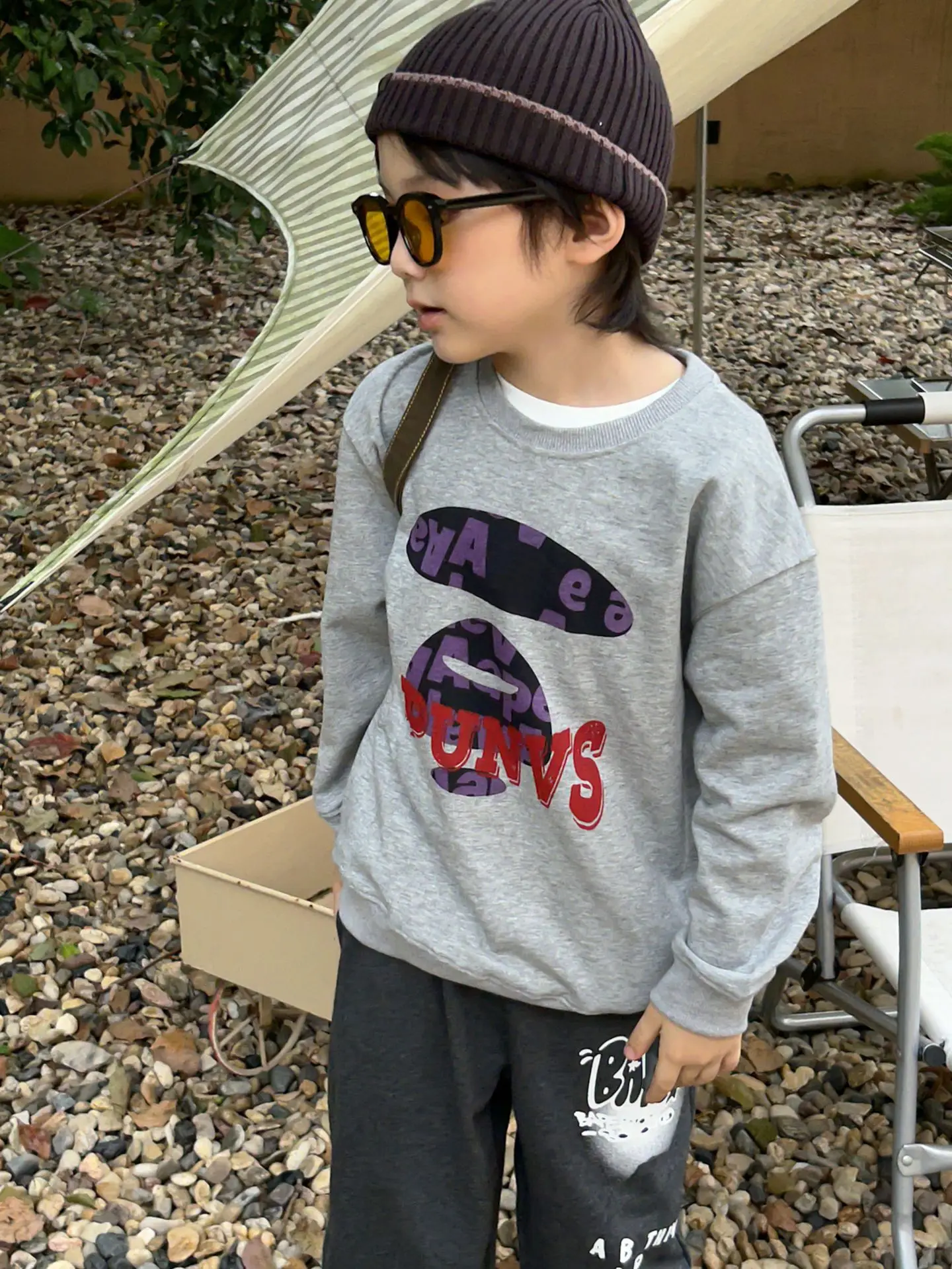 

Новинка Осенняя японская Модная брендовая детская одежда топ для мальчиков среднего и детского возраста Повседневная Толстовка с буквенным принтом