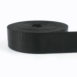 Versatile Nylon Webbing Canvas Ribbon for Creative Sewing and Crafts (Black)