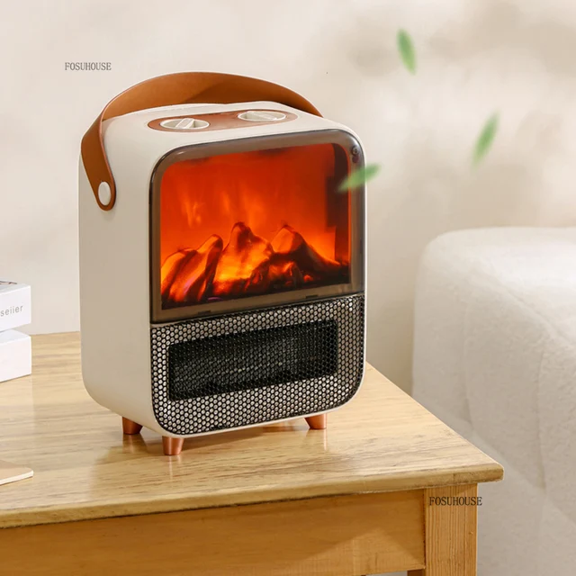 เตาผิงไฟฟ้าสไตล์นอร์ดิกเรียบง่าย เตาผิงตกแต่งบ้านขนาดเล็ก เตาผิงปลอมแบบพกพา ปรับระดับได้ ใช้ได้ทั้งในบ้านและสำนักงาน 1
