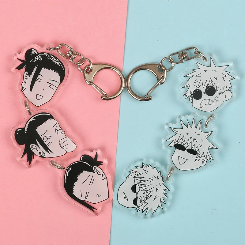 Anime Jujutsu Kaisen Keychain Fashion Gojo Satoru Geto Suguru Key Chain Man Women High Quality Key Ring Cosplay