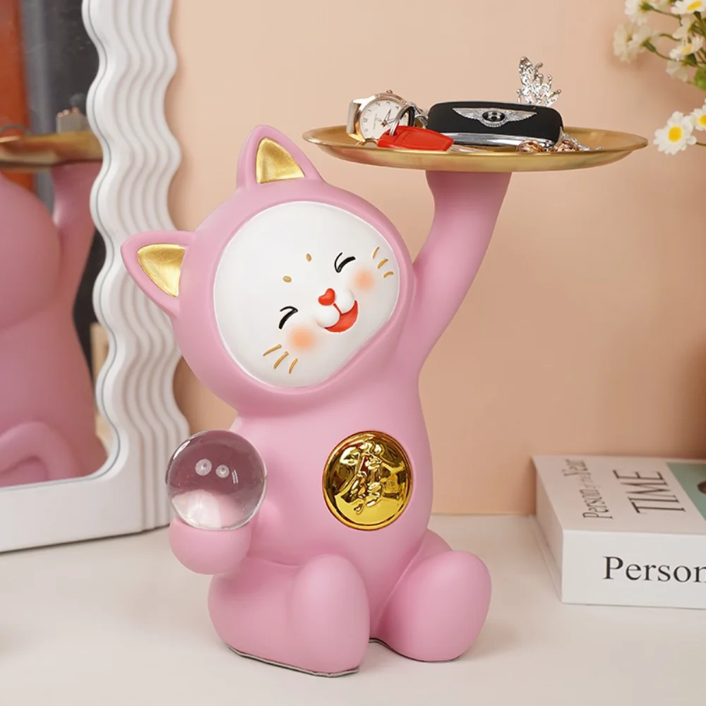 

Home Ornaments Living Room Storage TV Cabinet Desktop Home Decorations Lucky Cat Sculpture Gift Resin Statue Craft Home Decor