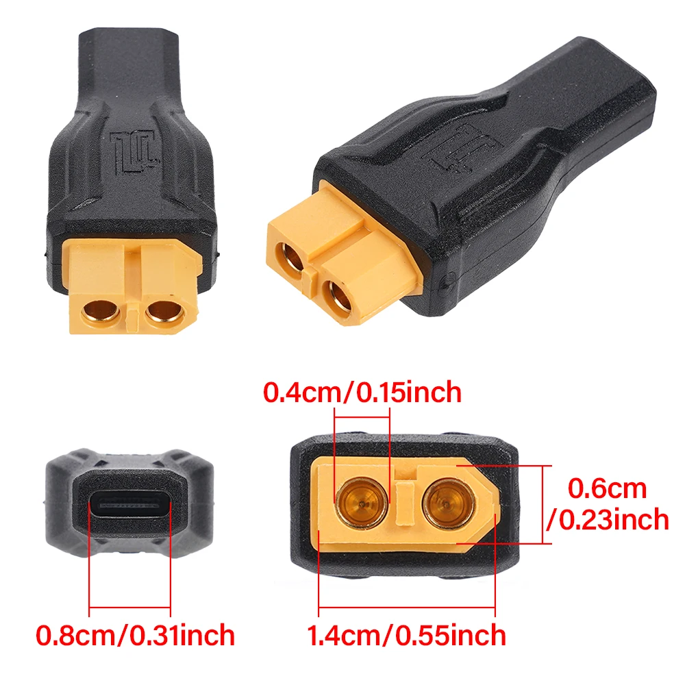 Adaptateur USB-C vers XT60 100W PVC pour drone batterie