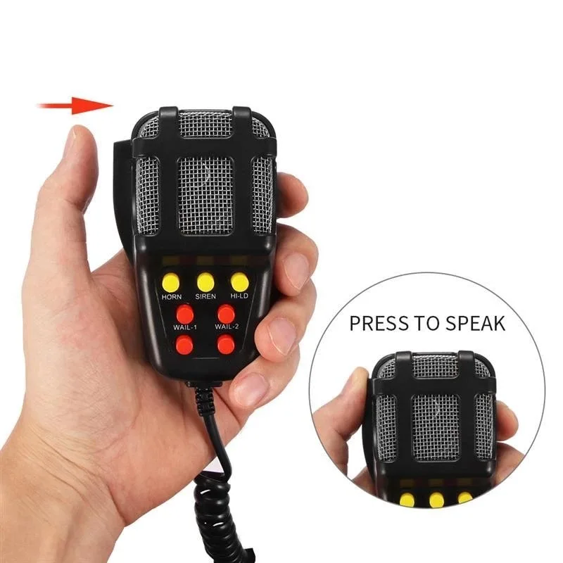 100W Loud Multipurpose Car Horn 12V Police Siren Air Horn Megaphone Alarm Emergency Motorcycle Multi-tone Claxon Speaker