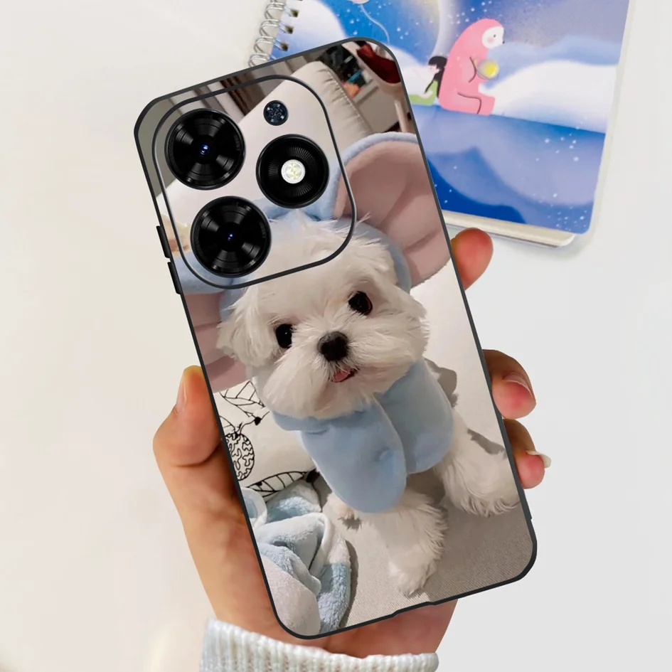 Fashion Flower Shockproof Silicone Slim Soft Black Phone Case