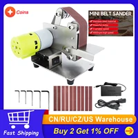 Mini Belt Sander Electric Sanding Polishing Grinding Machine 7 Variable Speed with 10 Sanding Belts for Polishing Wood Acrylic 1