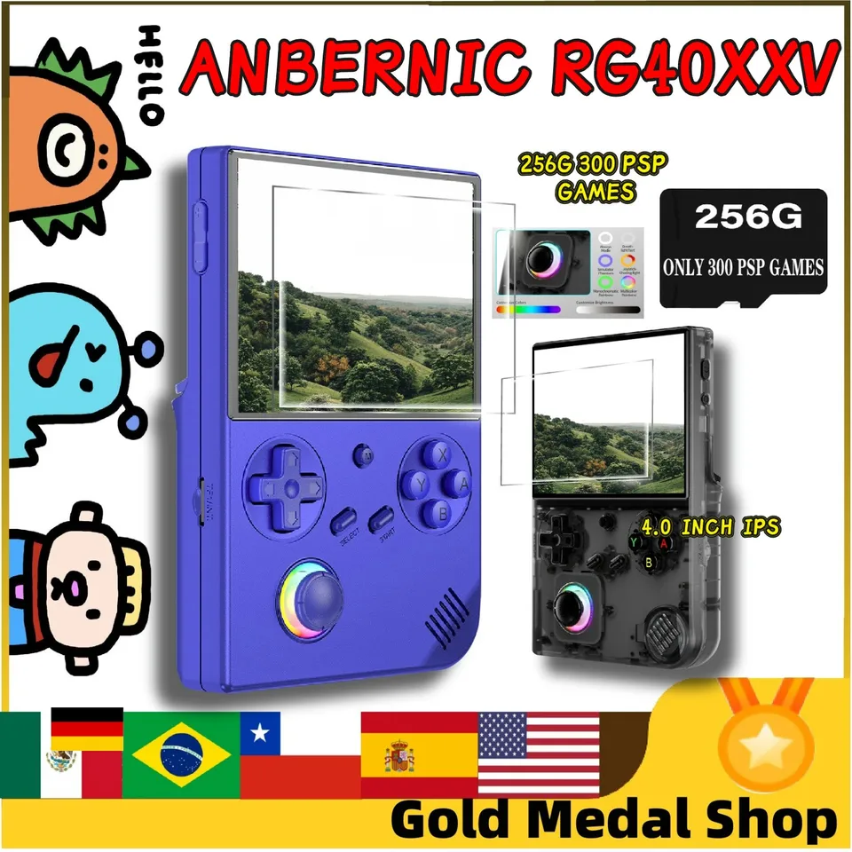 ANBERNIC RG 40XXV 青色 携帯ゲーム機 Anbernicの新型ゲームボーイ風ジョイスティック付き1万円携帯