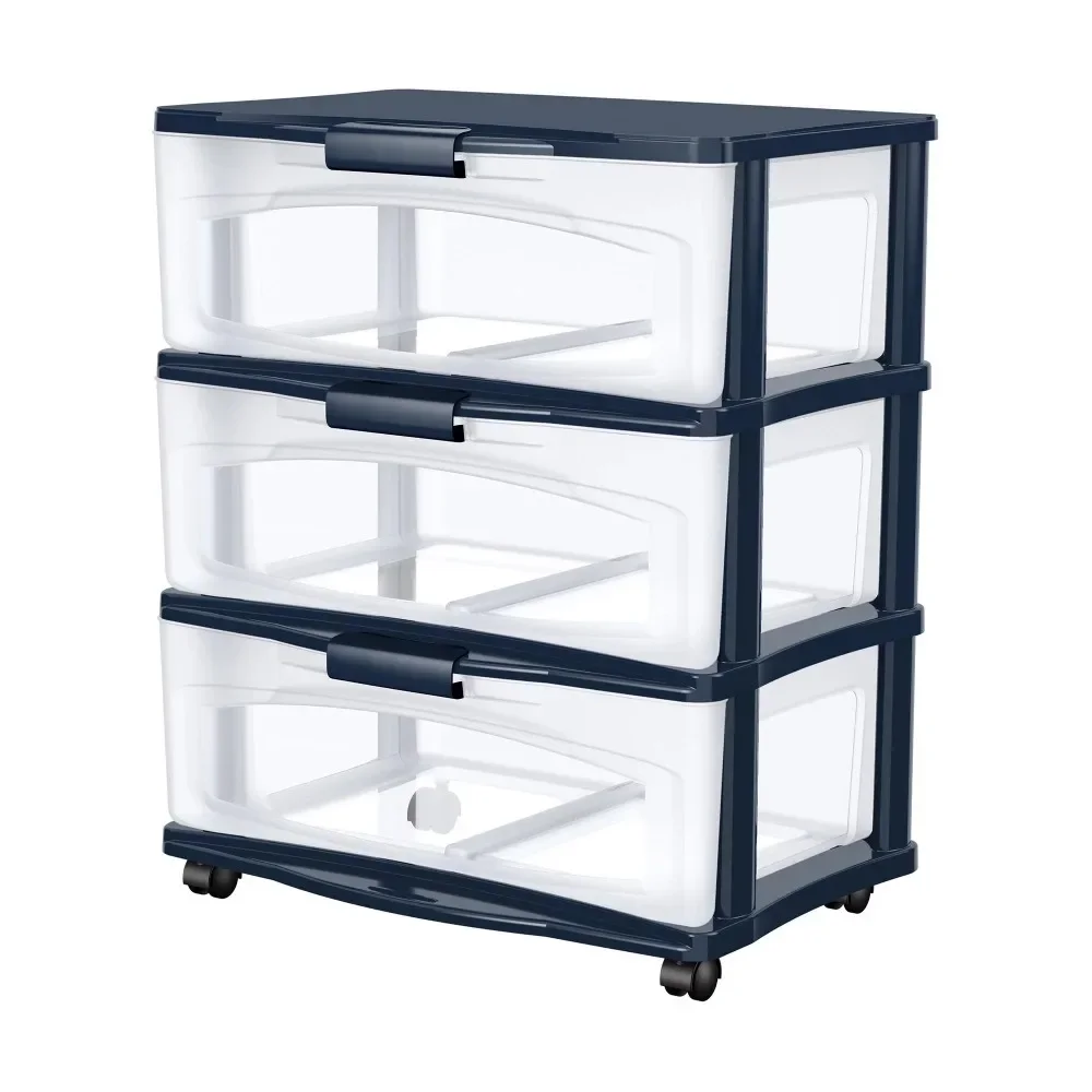 

3 Drawer Wide Cart Blue
