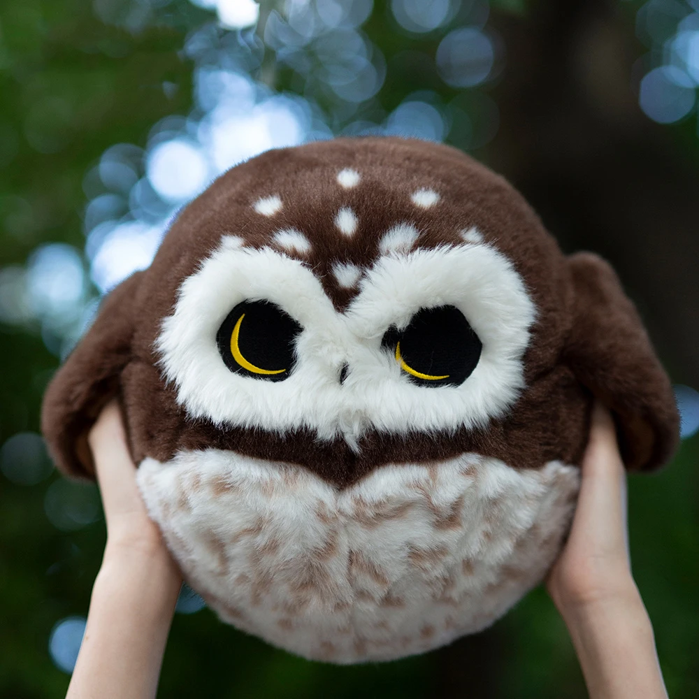 Chubby Northern Saw-whet Owl Plush Toy, Fat Owl Stuffed Animals Toys Doll, Soft Plush Stuffed Animal Plushie, Original Design