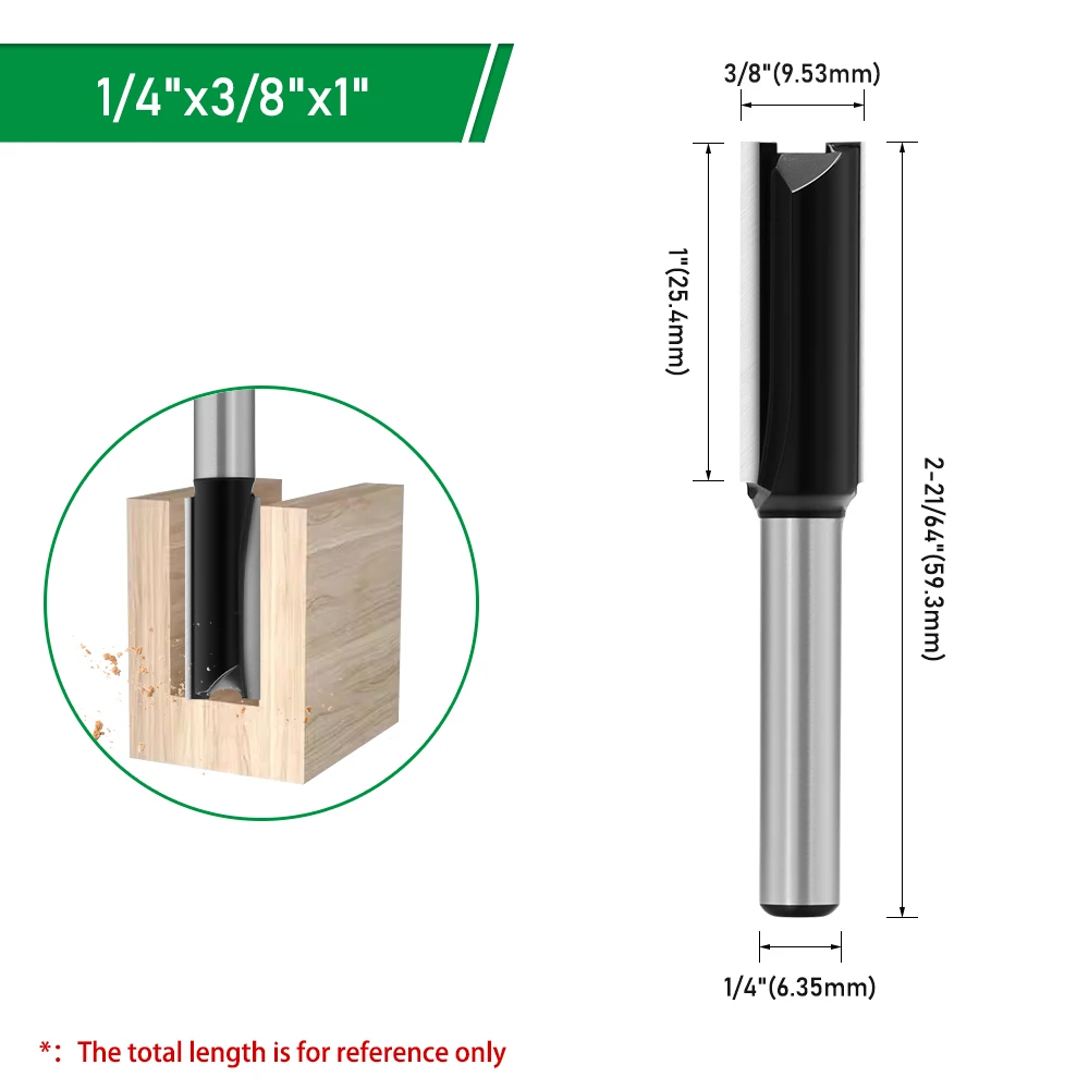 LAVE 1 Stück 1/4 Zoll Schaft Holzbearbeitungsfräser - Schwarz Oxidierte Beschichtung für Holzbearbeitung und Nutfräsen C07002 – Detail 20