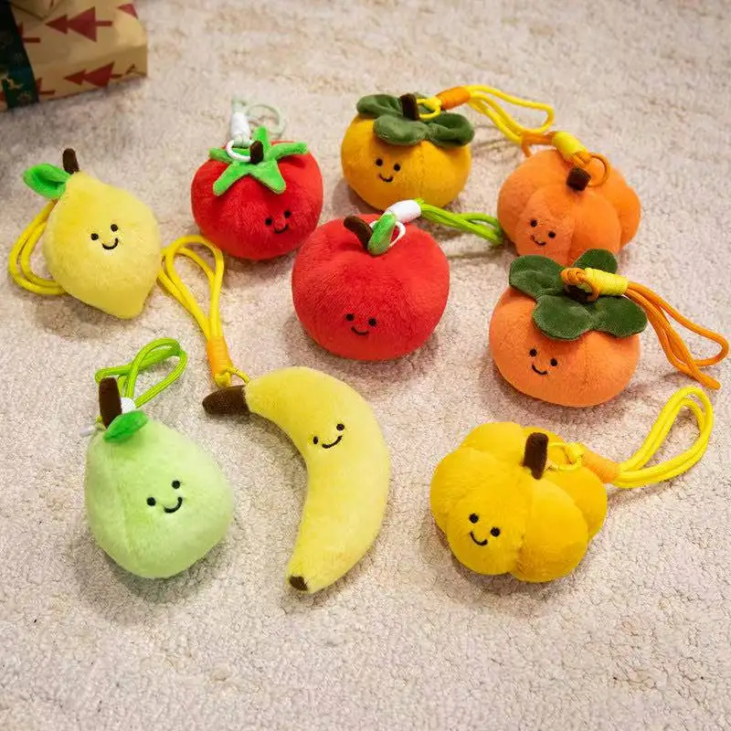 Hot Kawaii Cartoon Fruit Series Plush Doll Cute Vegetable Corn Eggplant Pitaya Peach Pear Banana Watermelon Plush Toy Home Decor