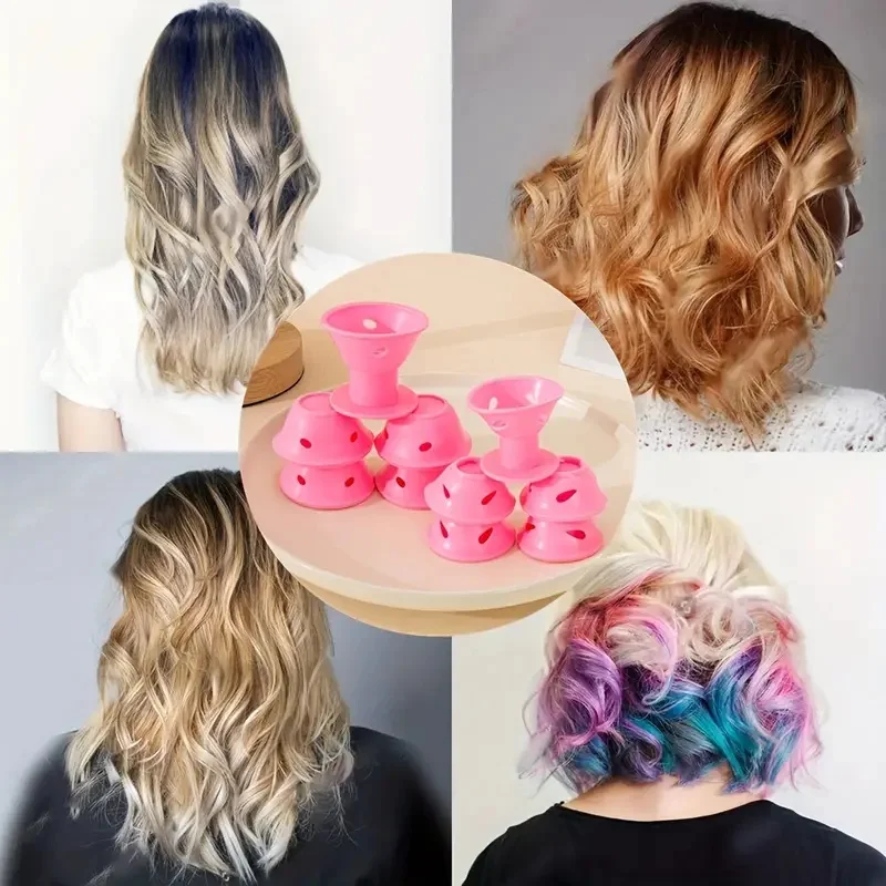 10pcs Soft Silicone Magic Hair Curlers Mushroom Heatless Hair Rollers Reusable Sleeping Lazy Curling DIY Styling Tools