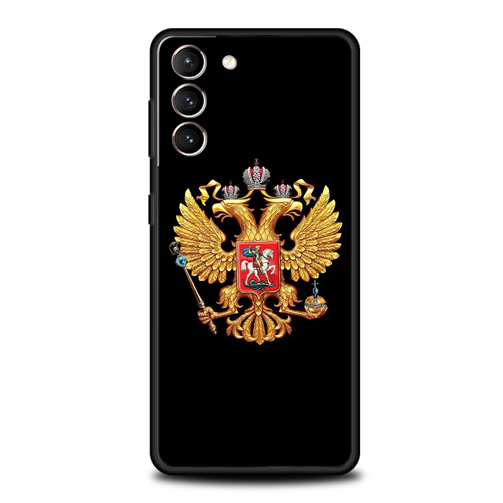 Russia Russian Flags Emblem Case for Samsung Galaxy S24 S23 S22 S20 S21 FE Ultra S24 S23 S10 S10E S9 S8 Plus 5G Soft Phone Cover