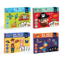 Mideer Wooden Magnetic traffic geometric Activities Dressing Puzzles Game Set Fun Reusable Stickers Kids Educational Toys 1