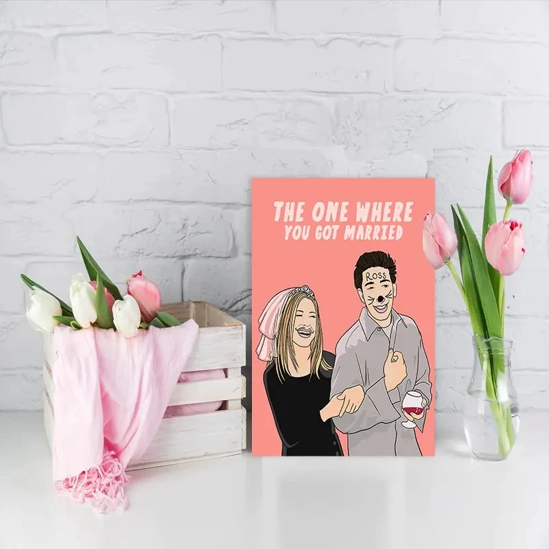 1pc Friends Wedding Card Funny Engagement Card Congratulations