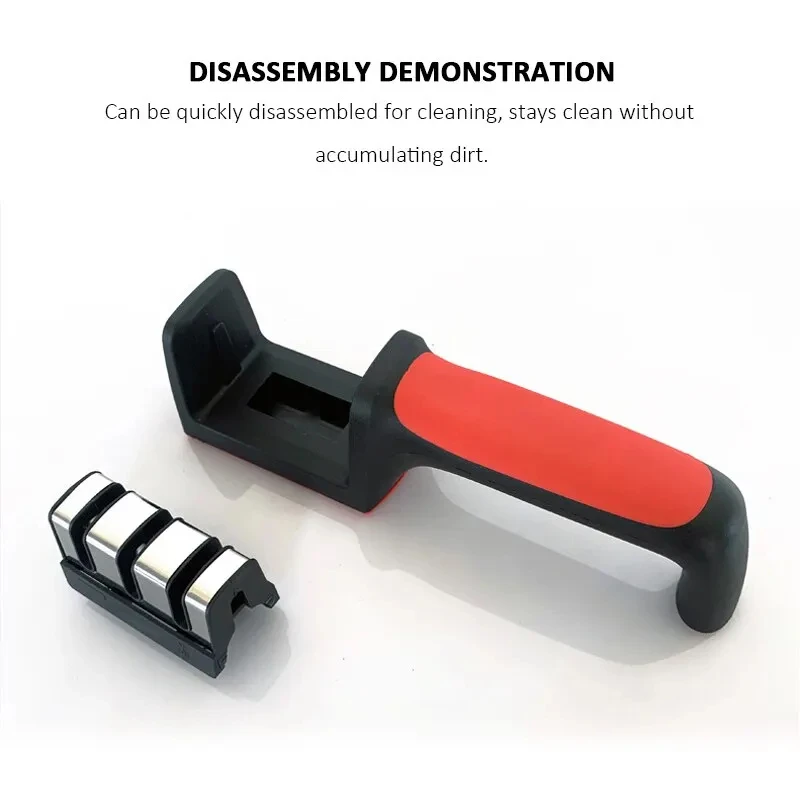 Multi-Functional Handheld Knife Sharpener with Black Sharpening Stone