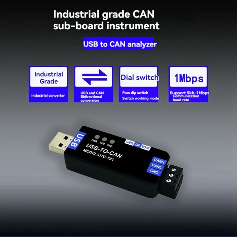 USB To CAN Module CAN Analyzer USB To CAN Adapter USB CAN Bus Analyzer Portable Debugging Assistant Module 4