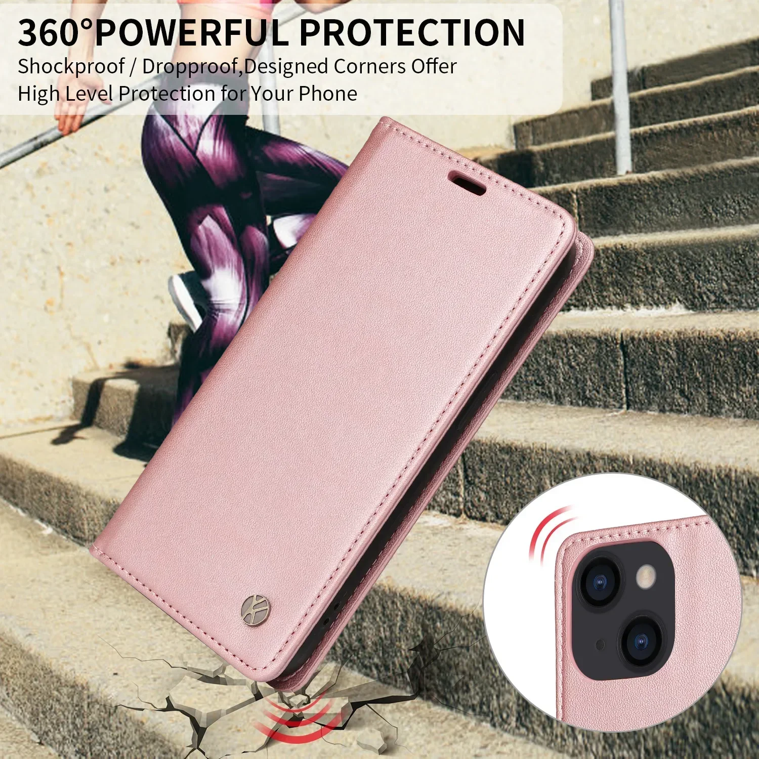 Luxury Leather Flip Phone Case with Wallet Cover Design