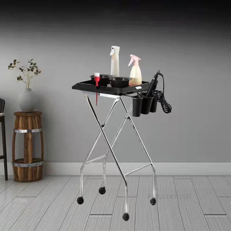 Professional Hair Salon Trolleys Beauty Foldable Salon Tray Cart Tattoo Spa Barber Special Tool Cart with Wheels m