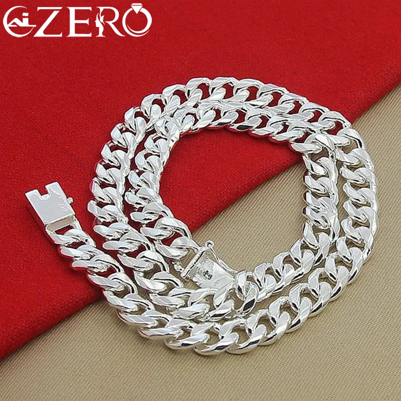 ALIZERO 925 Sterling Silver 10MM Chain Necklace Bracelet Set for Man Woman Luxury Wedding Engagement Party Jewelry jewelry set silver jewelry silver jewelry set