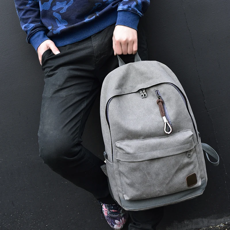 Casual Canvas Double oulder Bapa for Men High School College Students Traveling Leisure Faionable Korean Sle Bapa