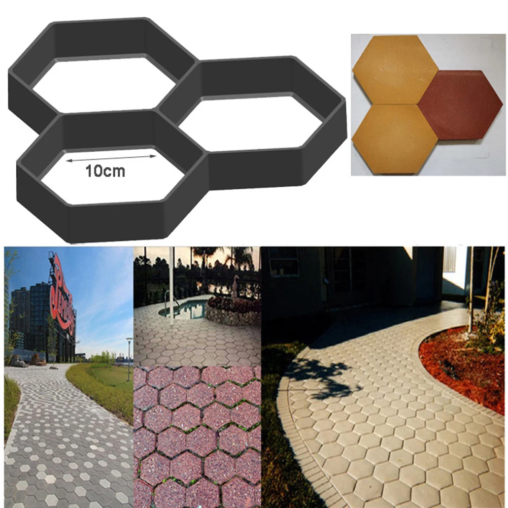 DIY Path Maker Paver Molds Stone Brick Concrete Mold Concrete Cement Walk Garden Path Paving Paver Reusable Patio Molds Paviment images - 6
