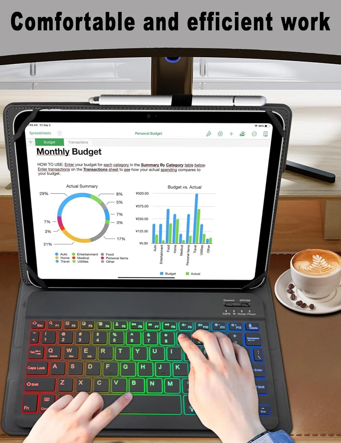 Versatile Keyboard Case with Mouse and Stylus - Detachable
