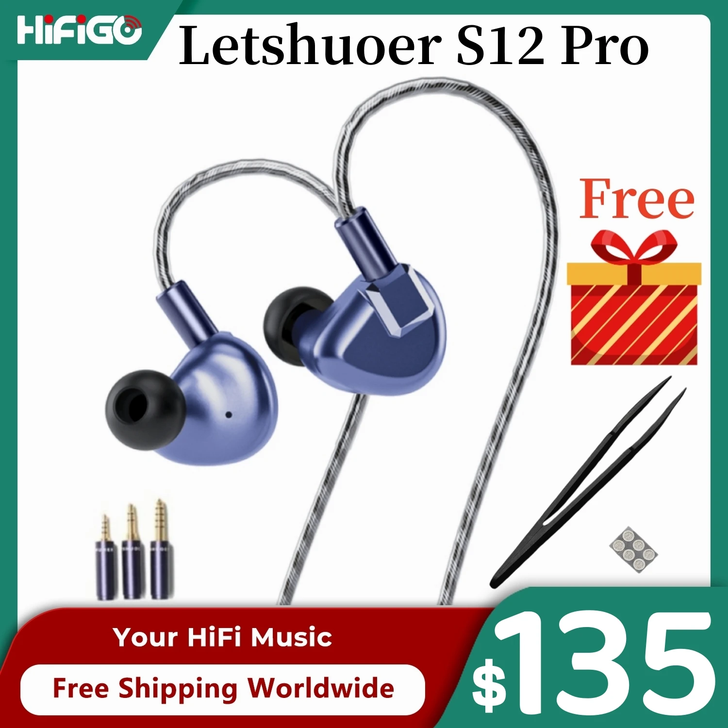 Letshuoer Auriculares S12 Pro Con Cable De Cobre Chapado En Plata 