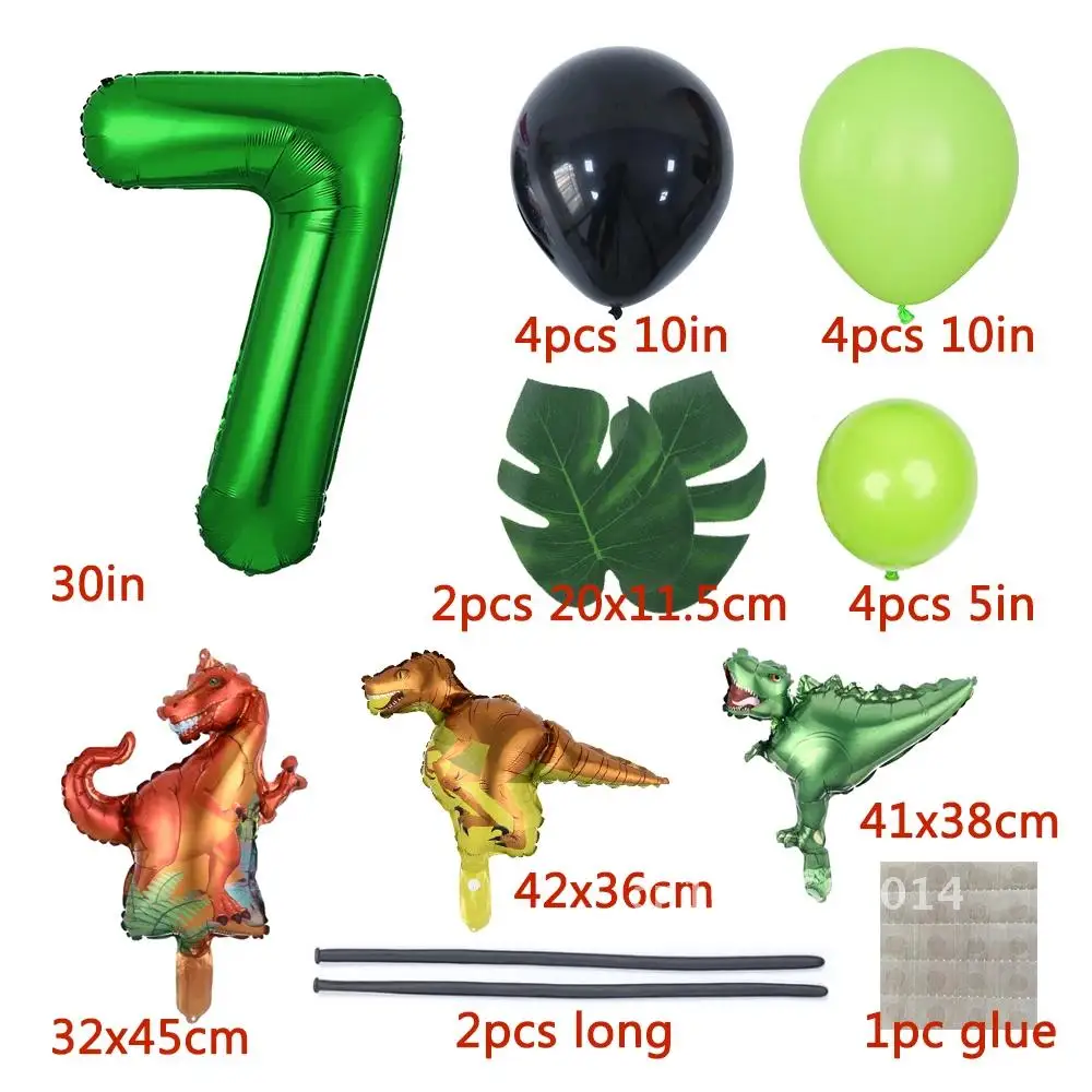 

21pcs/Set Balloons Jungle Tropical Party Mini Dinosaur Balloon Safari Palm Leaf Birthday Party Decorations Kids Baby Shower