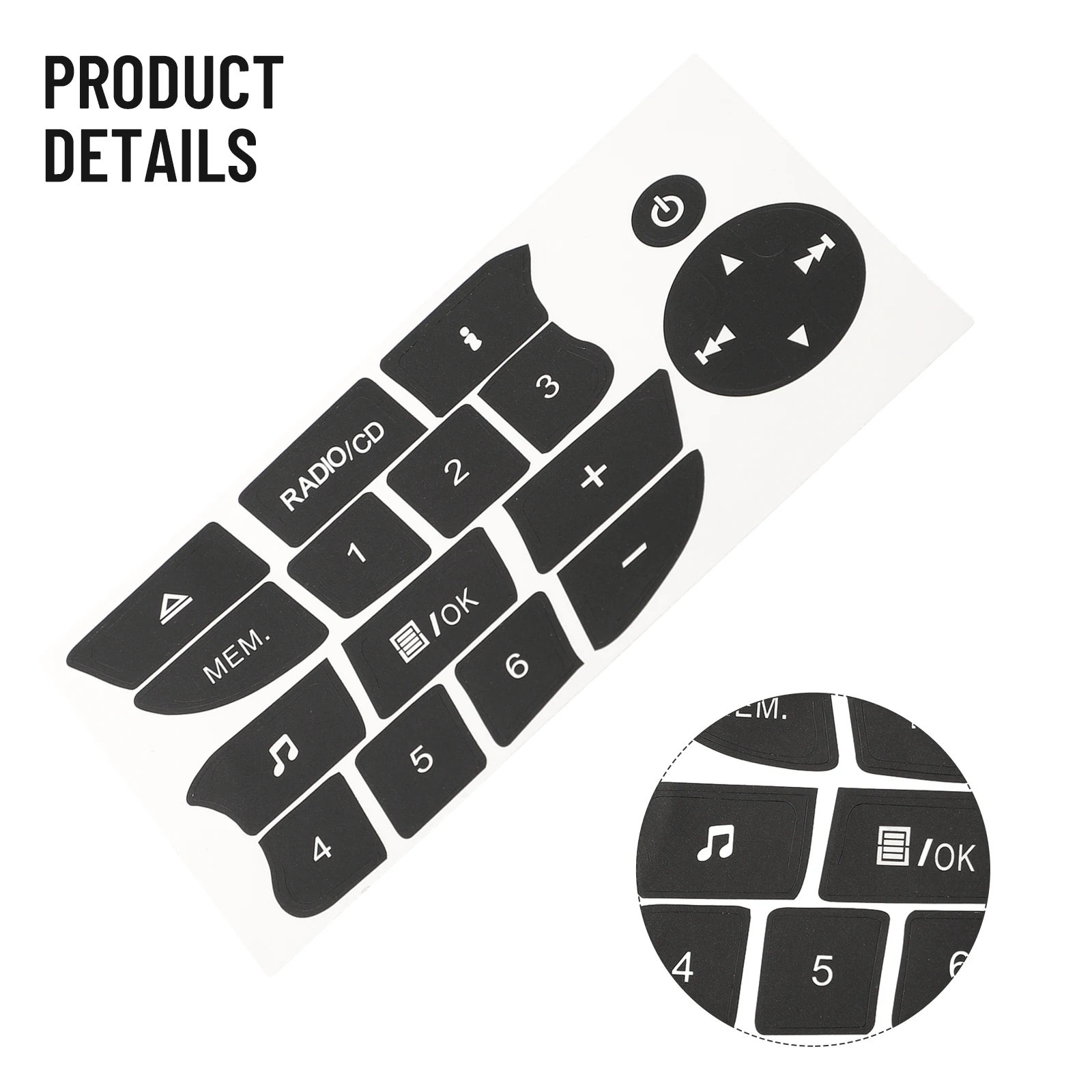 

1pcs Car Button Repair Stickers CD Radio Audio Button Repair Decals Stickers Glue Sticker Car Accessory For Megan For Clio