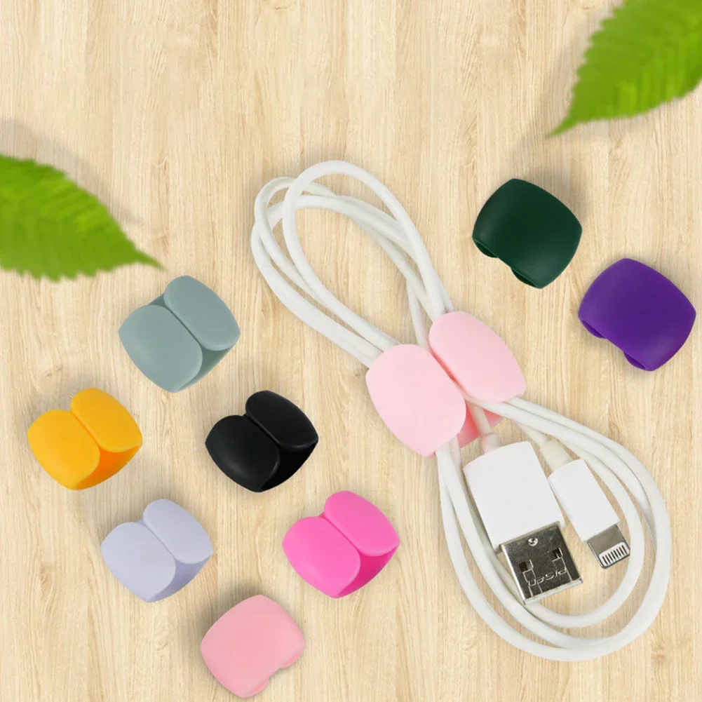 10pcs Cable Manager Clips Silicone Wire Cord Protector Cable Winder Organizer Clips Headphone Organizer Supplies cable organizer cable protector cable clip
