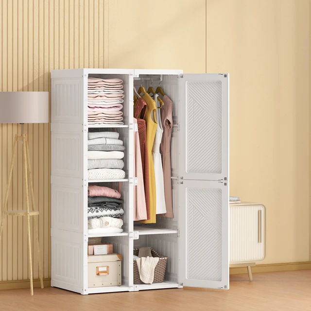 Wood Wardrobe Clothes Organizer Closet  Wardrobe Closet Bedroom Clothes -  White - Aliexpress