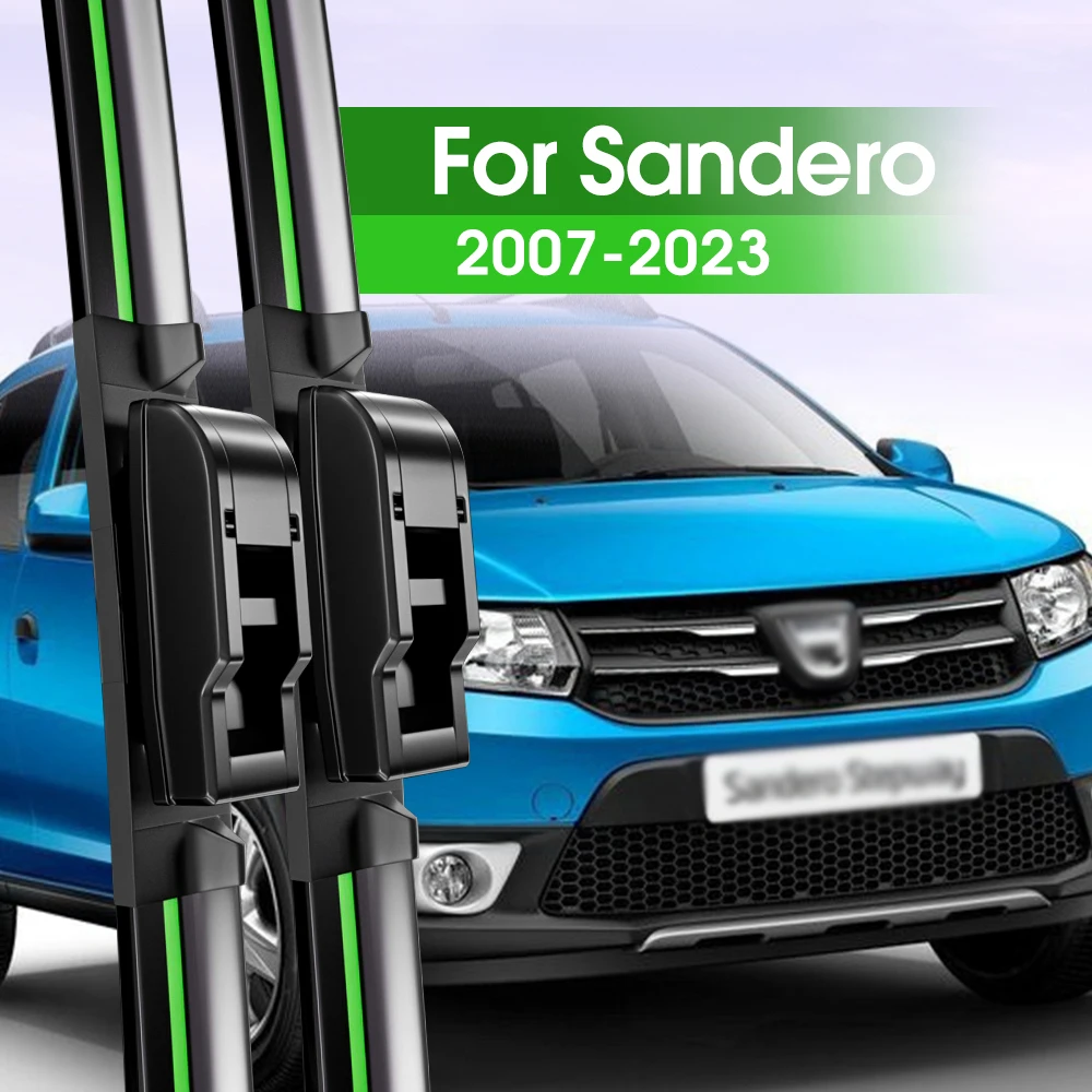 Escobillas de limpiaparabrisas delanteras para Dacia Sandero, accesorios de  ventana, 2007, 2023, 2009, 2010, 2013, 2014, 2016, 2017, 2019, 2 piezas -  AliExpress