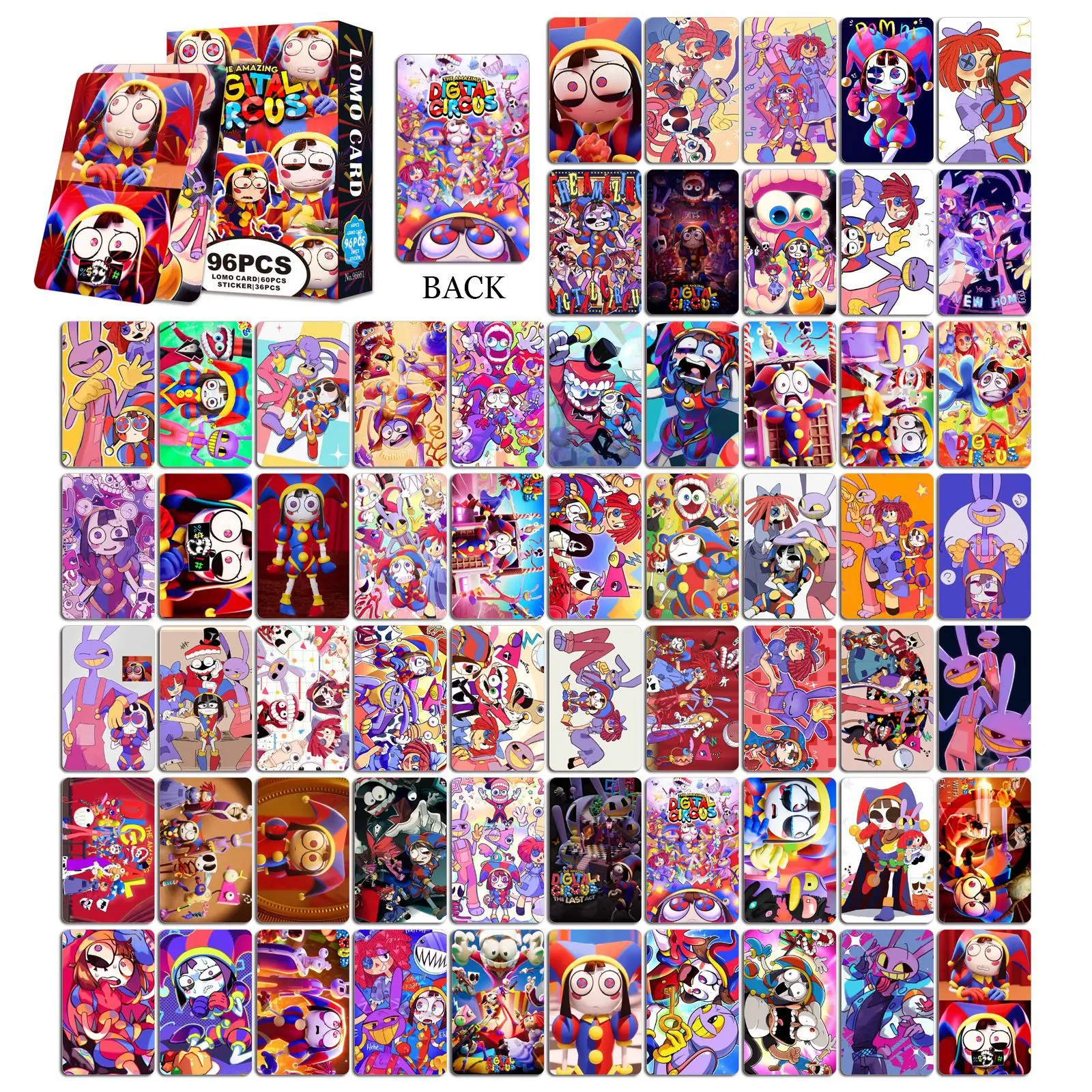 The Amazing Digital Circus Anime Collectible Mini Cards - 96-Piece Double-Sided Lomo Card Set, Perfect