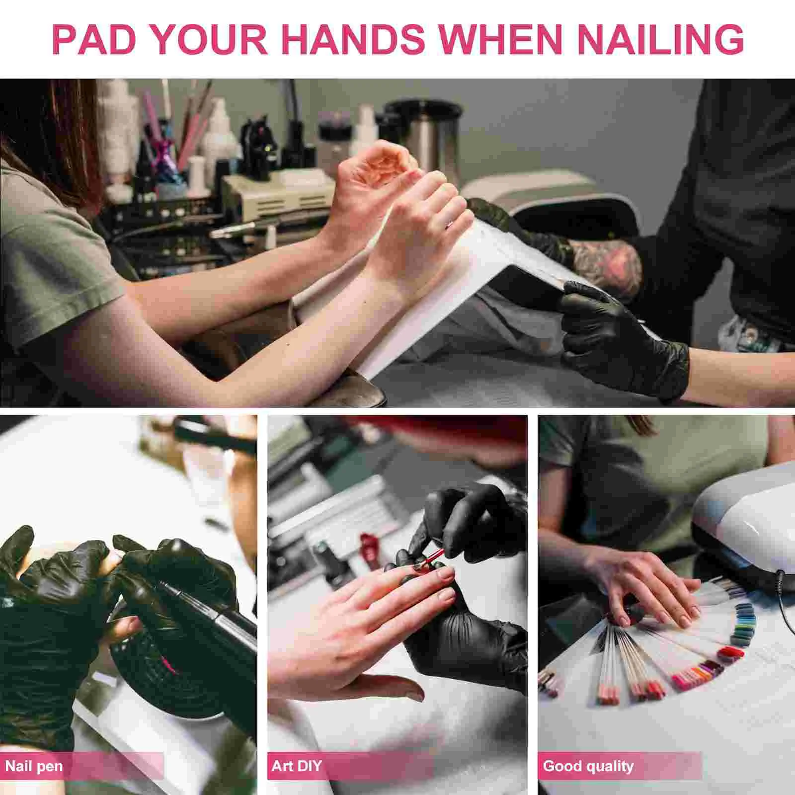 2 Pcs Manicure Hand Pillow Pink Mouse Pad Arm Foot Rest Decorative Pillows Nail Polish