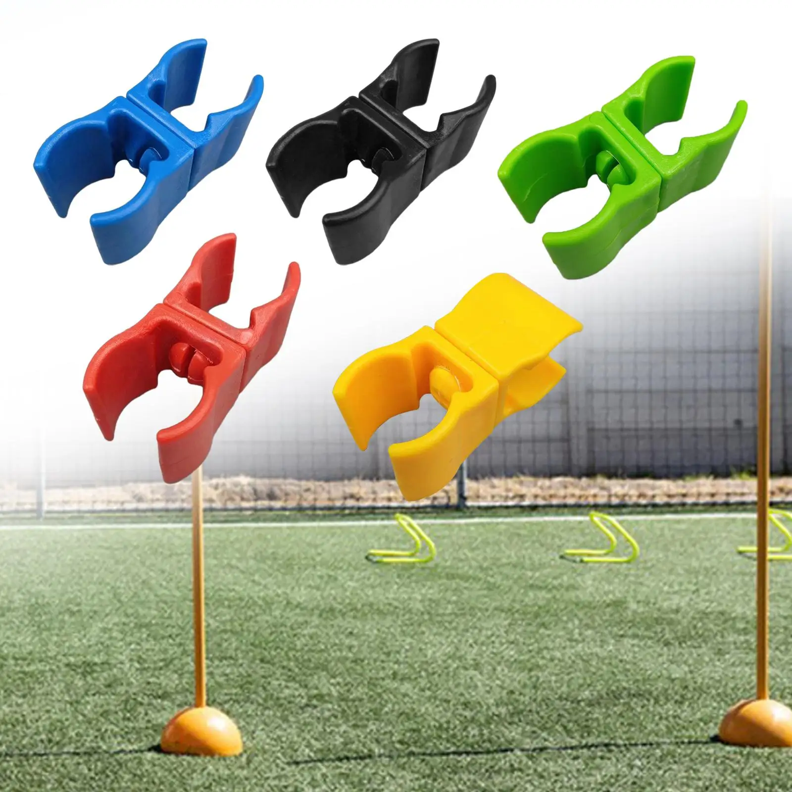 Football Training Flag Pole Clip Buckle Swivel Clips Portable Connector Clip for Practice Sports Warning Outdoor Volleyball 10x football training clips