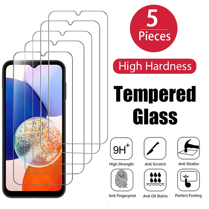 

3/5Pcs Tempered Glass For Samsung Galaxy A14 A24 A34 A54 A05 Screen Protector A15 A25 A35 A52 A52S A55 A53 A73 S23FE A74 Glass