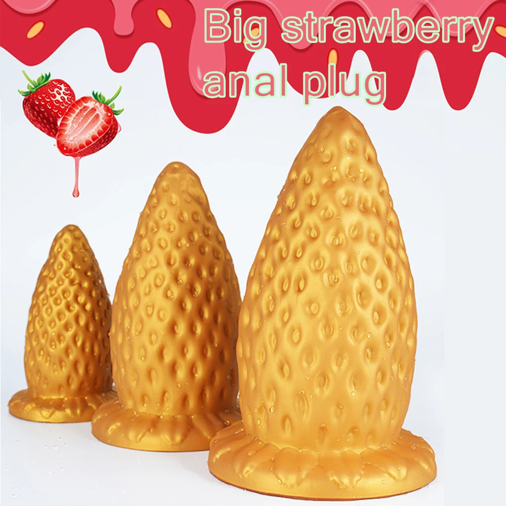 11.5cm Silicone Big Strawberry Anal Plug Butt Plug Dildo Adult Toys Anal  Dilator | eBay