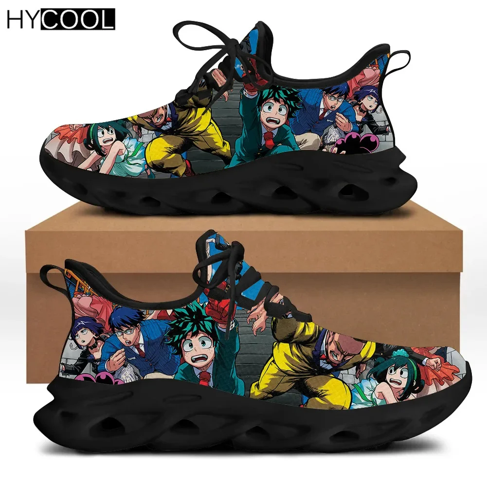 Japanese Anime My Hero Academia Print Casual Flats Shoes for Men Male Lace Up Breathable Walking Sneakers tenis de mujer 2