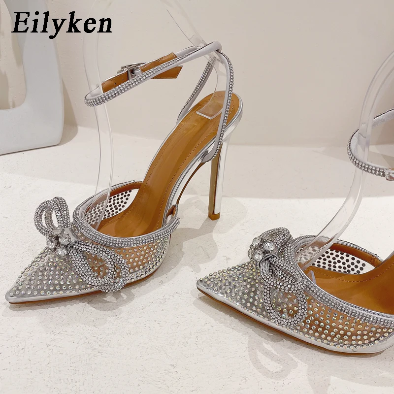 Women High Heels Butterfly-knot Pointed Toe Pumps Spring Wedding Prom Sandals