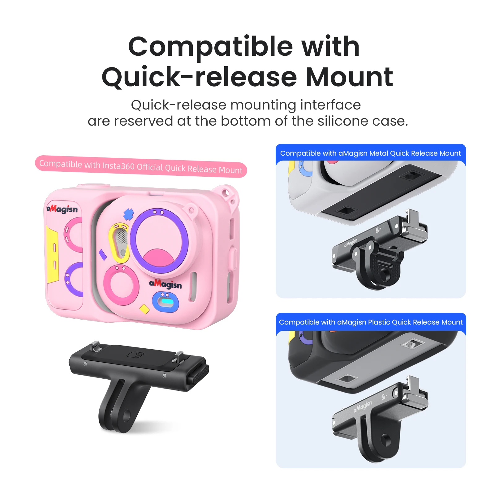 Custodia in silicone aMagisn per Insta360 Go Ultra, custodia protettiva per personalità colorata con copriobiettivo staccabile e accessori per cinturino - Image 5