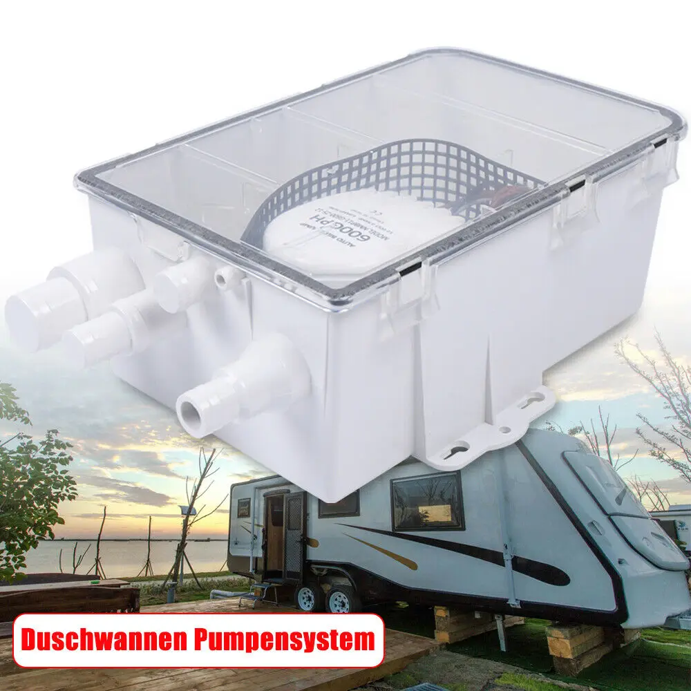 Boots-Duschsumpfpumpe, 600 GPH, automatisches Abflusssystem mit Rückschlagventil für Duschentwässerung in Marine, Yacht und Wohnmobil – Detail 2