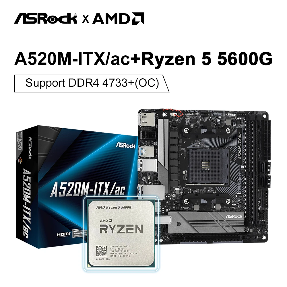 中古 潔 動作確認済 Ryzen5 5600G Asrock A520M-PRO4